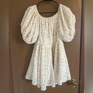 Charming White Polka Dot Kids Dress